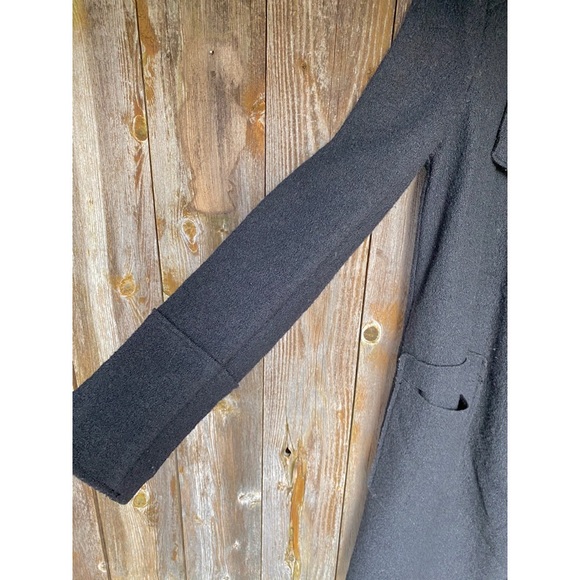 COPY - ZARA wool black long open front jacket/coat - Picture 4 of 6